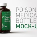 Single front view Amber Poison Bottle MockUp