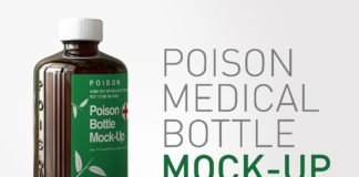 Single front view Amber Poison Bottle MockUp