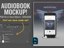 Elegant Audiobook Mockup PSD Template