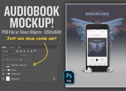 Elegant Audiobook Mockup PSD Template