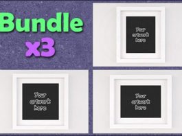 Elegant Square white picture frame Mockup
