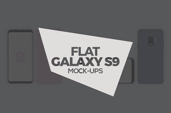 Designed Photorealistic Flat Galaxy S9 & S9 Plus MockUps