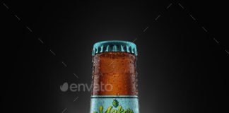 Single Front View Chilled Beer Bottle Mockup