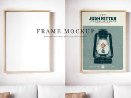 White Wall Mounted Frame Mockup