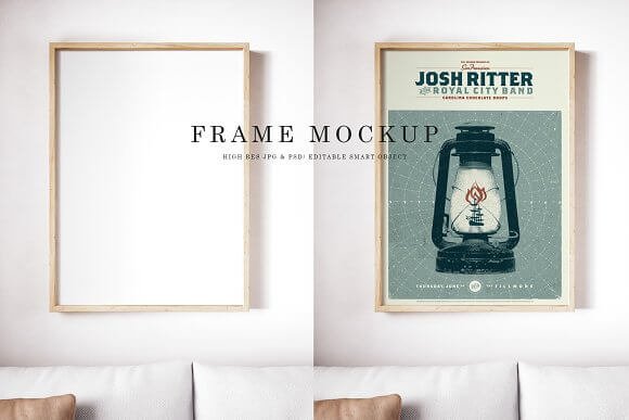 White Wall Mounted Frame Mockup