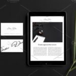 Elegant Top View iPad and Business Card Photo Mockup