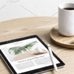 Side View iPad Lifestyle Photo Mockup with Cup