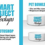 Glossy Side View Ceramic Pet Bowl Mockup