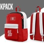 Red realistic Backpack Mockup