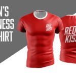 Red Realistic Men's Fitness T-Shirt Mockup