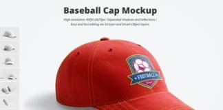 Side view Baseball Cap 3D Mockup