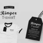 Photorealistic White Ringer T-shirt MockUp