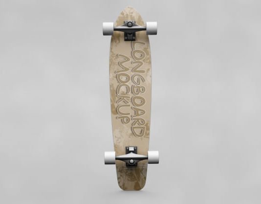 Bottom view single Skateboard mockup Free Psd