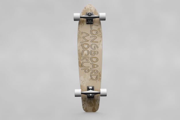 Download Bottom view single Skateboard mockup Free Psd - mockupden