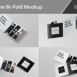 Folded Black and white Bi-Fold Brochure Mockup