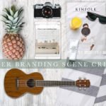 SUMMER SCENE CREATOR WITH HAWAIIAN GUITAR MOCKUP