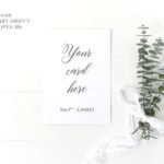 White Wedding Card Mockup with Flower