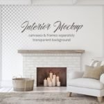 Elegant Interior mockup with Fireplace
