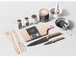 Realistic Kitchen Branding Mockup