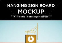 Elegant Hanging Wall Sign Board Mockup