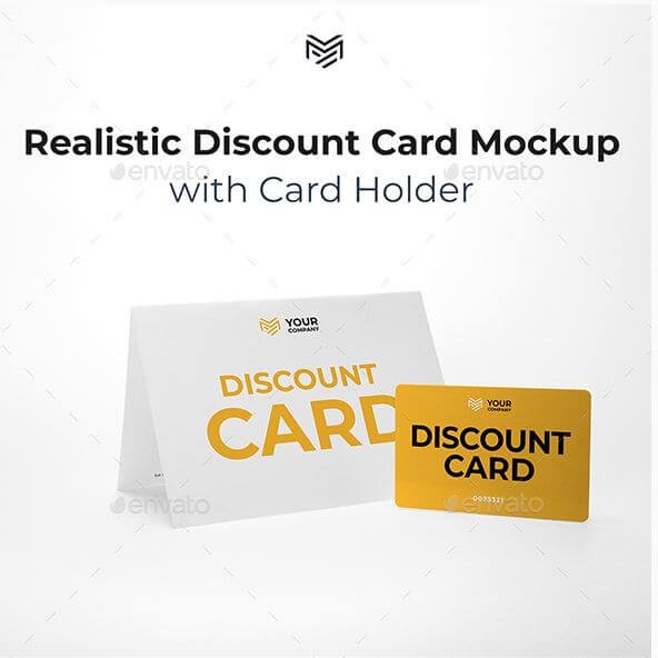 Golden Multipurpose Card Holder & Discount Card Mockup
