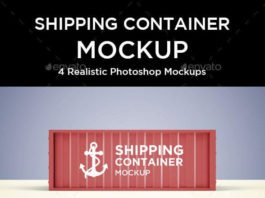 Reddish Brown Shipping Container Mockup