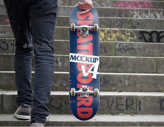 Front view Skateboard Mockup