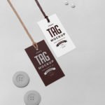 Free Swing Tag Mockup with white pearls