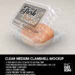 Clear Medium Clamshell Plastic Packaging Mockup