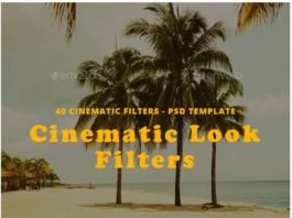 Cinematic Look Filters Template Mockup