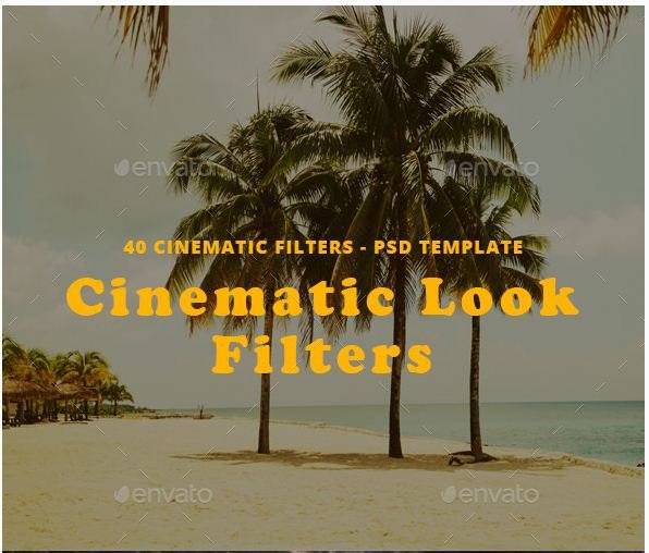 Cinematic Look Filters Template Mockup
