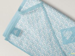 Free Blue color Full Towel Mockup