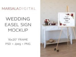 Wedding Board Mockup with flower