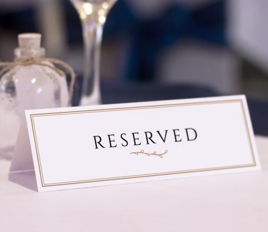Realistic Reserved Table Card Mockups