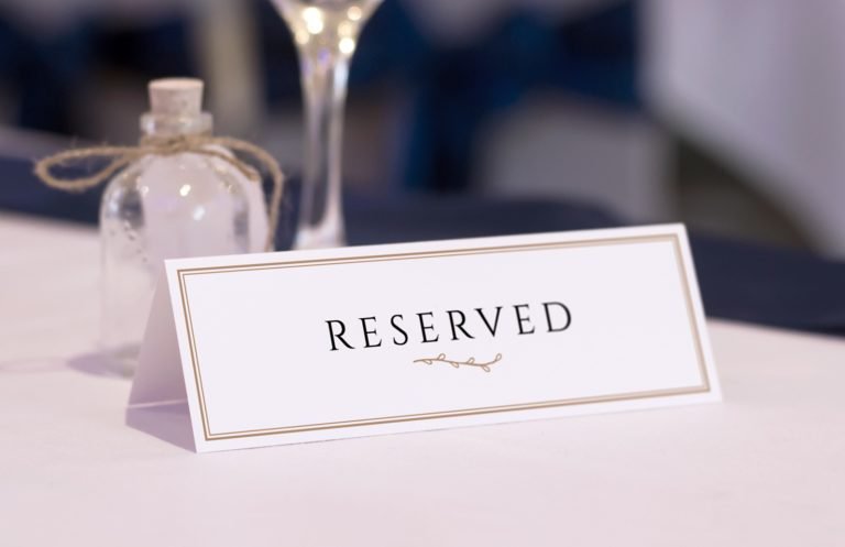 Realistic Reserved Table Card Mockups