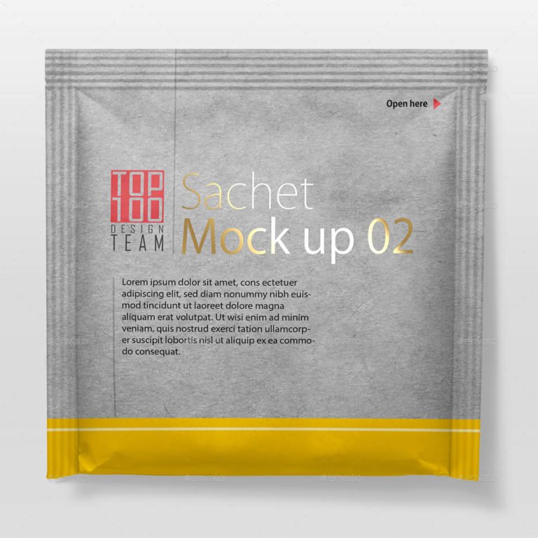 Realistic Sachet Package Mockup