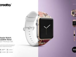 Apple Watch Leather Band Mockup