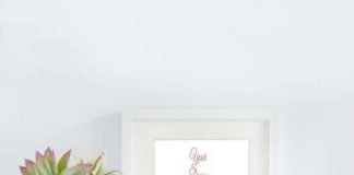 Elegant Succulent and White Frame Mockup