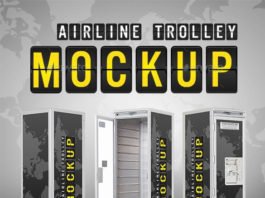 Photorealistic Airline Trolley PSD Mockup