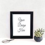 Elegant Succulent and Black Frame Mockup