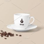 White Coffee Cup mockup with Plate