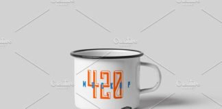 Realistic Metal Mug mockup