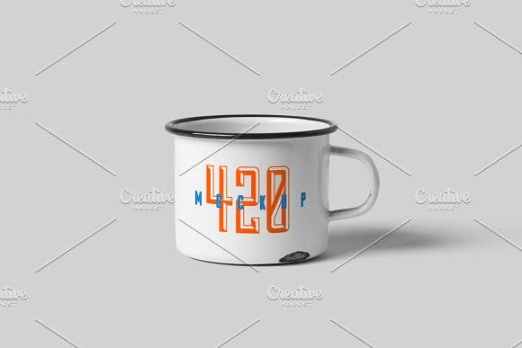 Realistic Metal Mug mockup