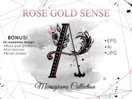 Golden Rose Alphabet Collection mockup