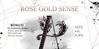 Golden Rose Alphabet Collection mockup