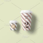 Two Front facing Paper cup mockup