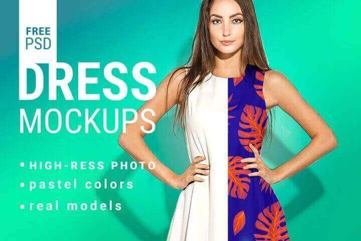 Photo Realistic Dress Mockup Free PSD