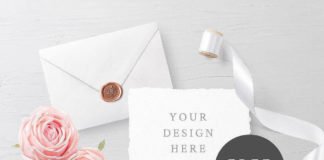 Customizable Wedding Invitation Card Mockup