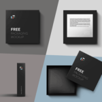 Free Black Square Box Mockup