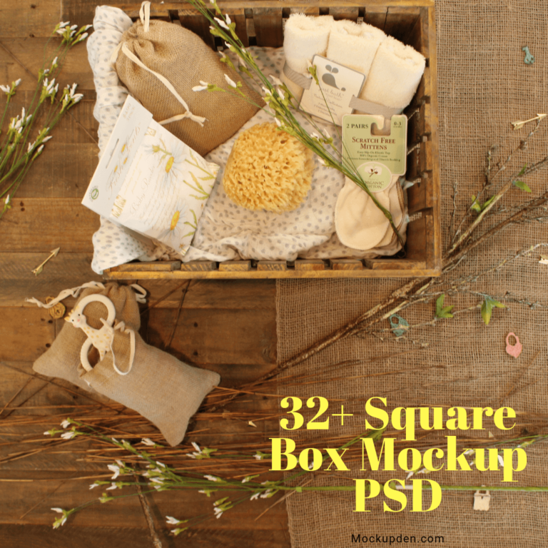 Square Box Mockup PSD